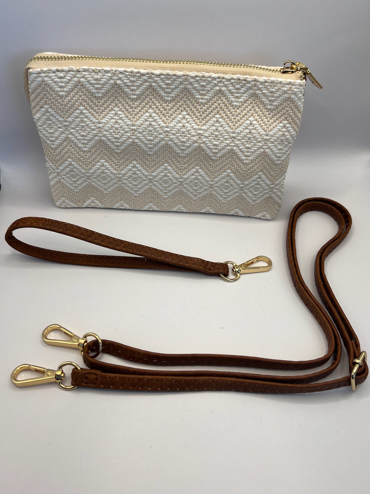 Riley Vegan Crossbody in Beige