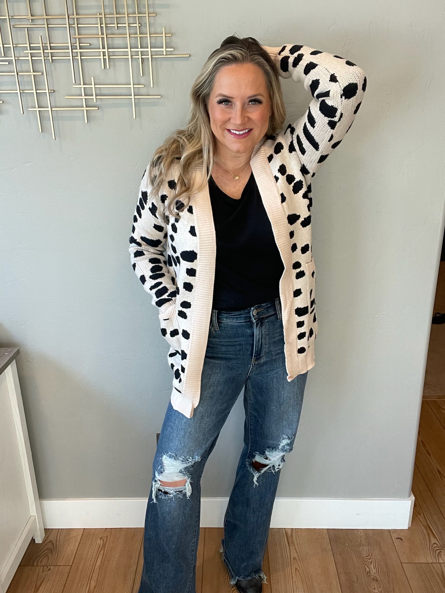 Hits The Spot Open Front Cardigan