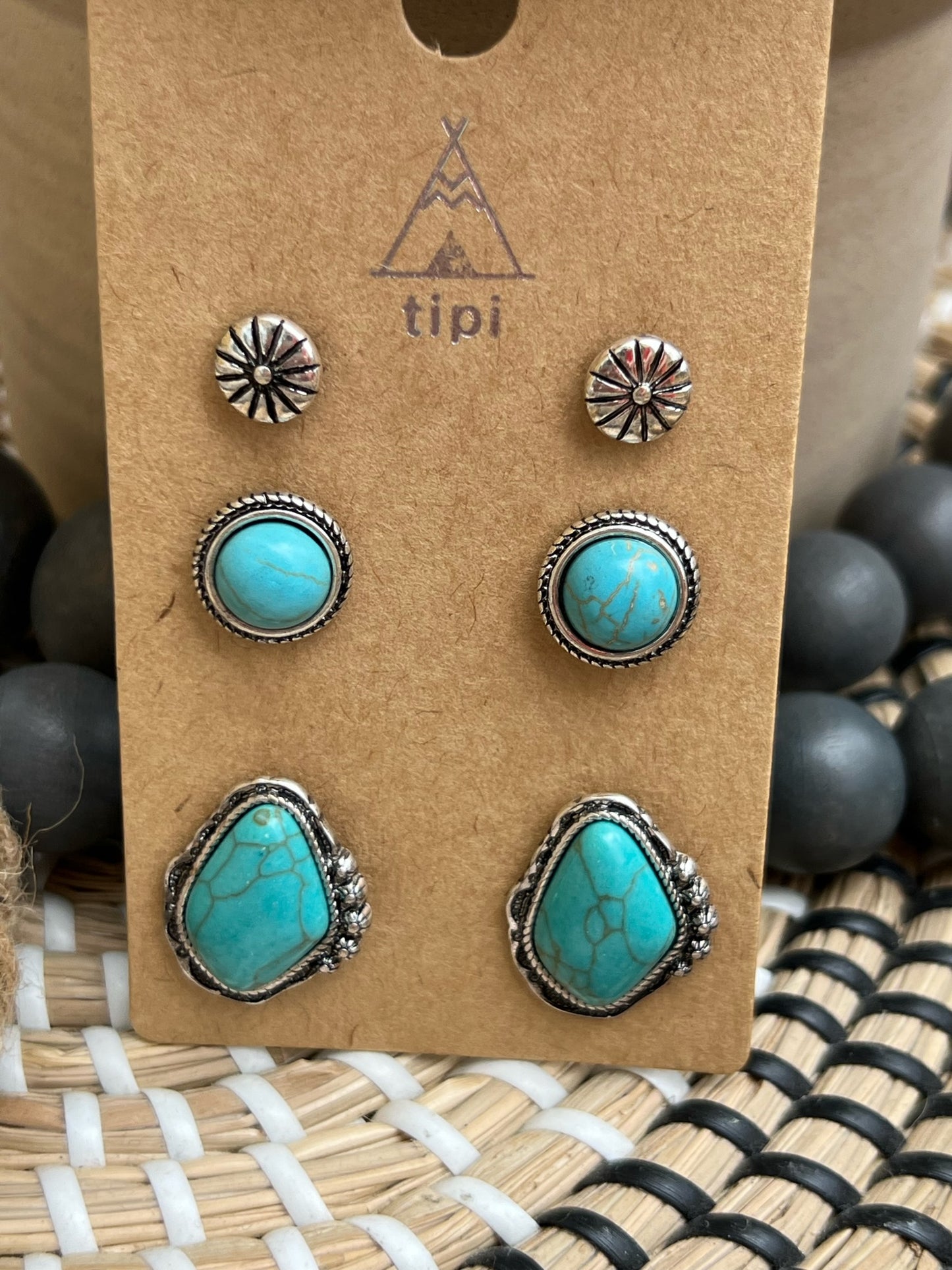 Set of 3 Turquoise Earrings