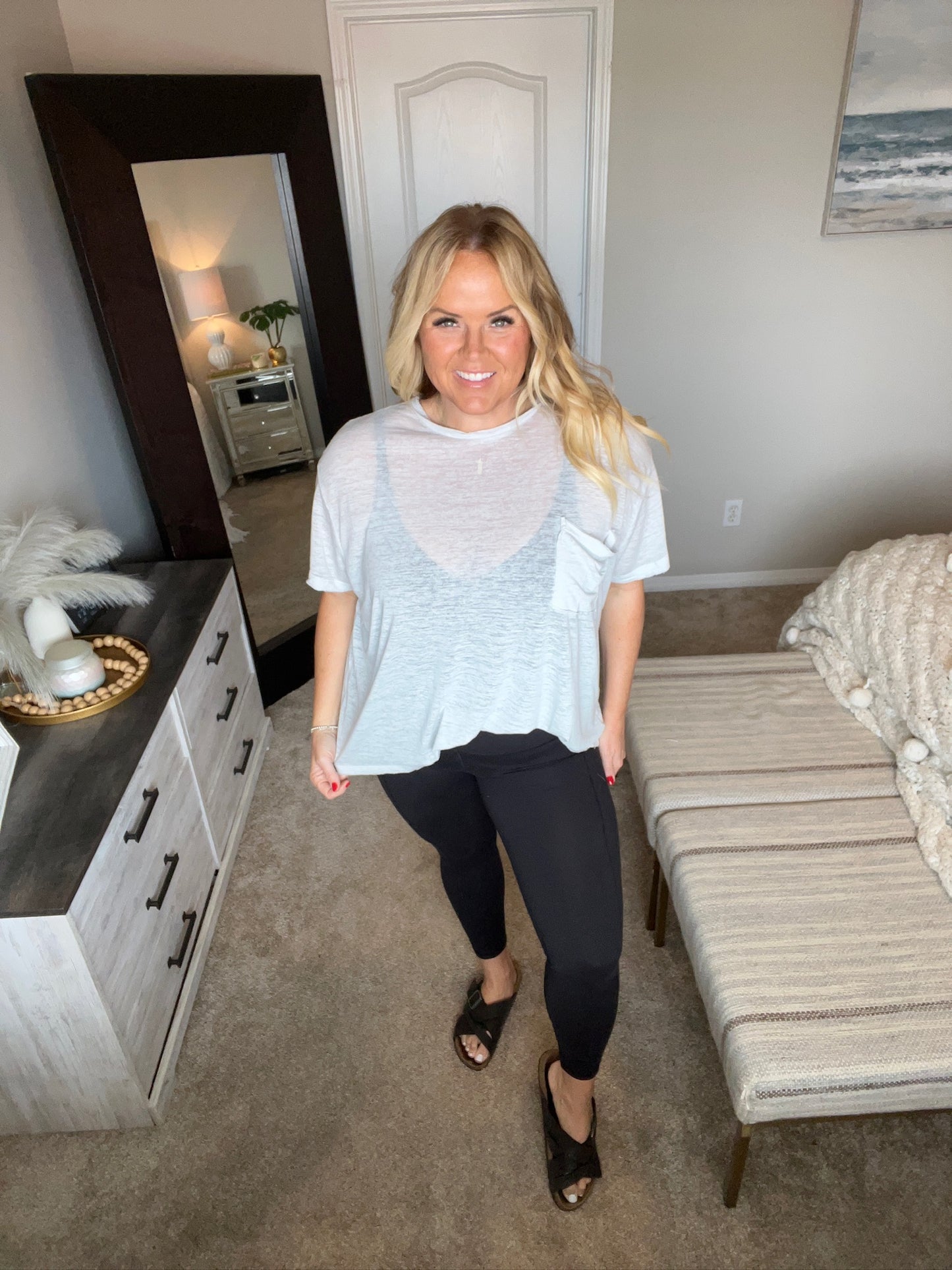 Close to Myself Patch Pocket Tee in Cement by RM