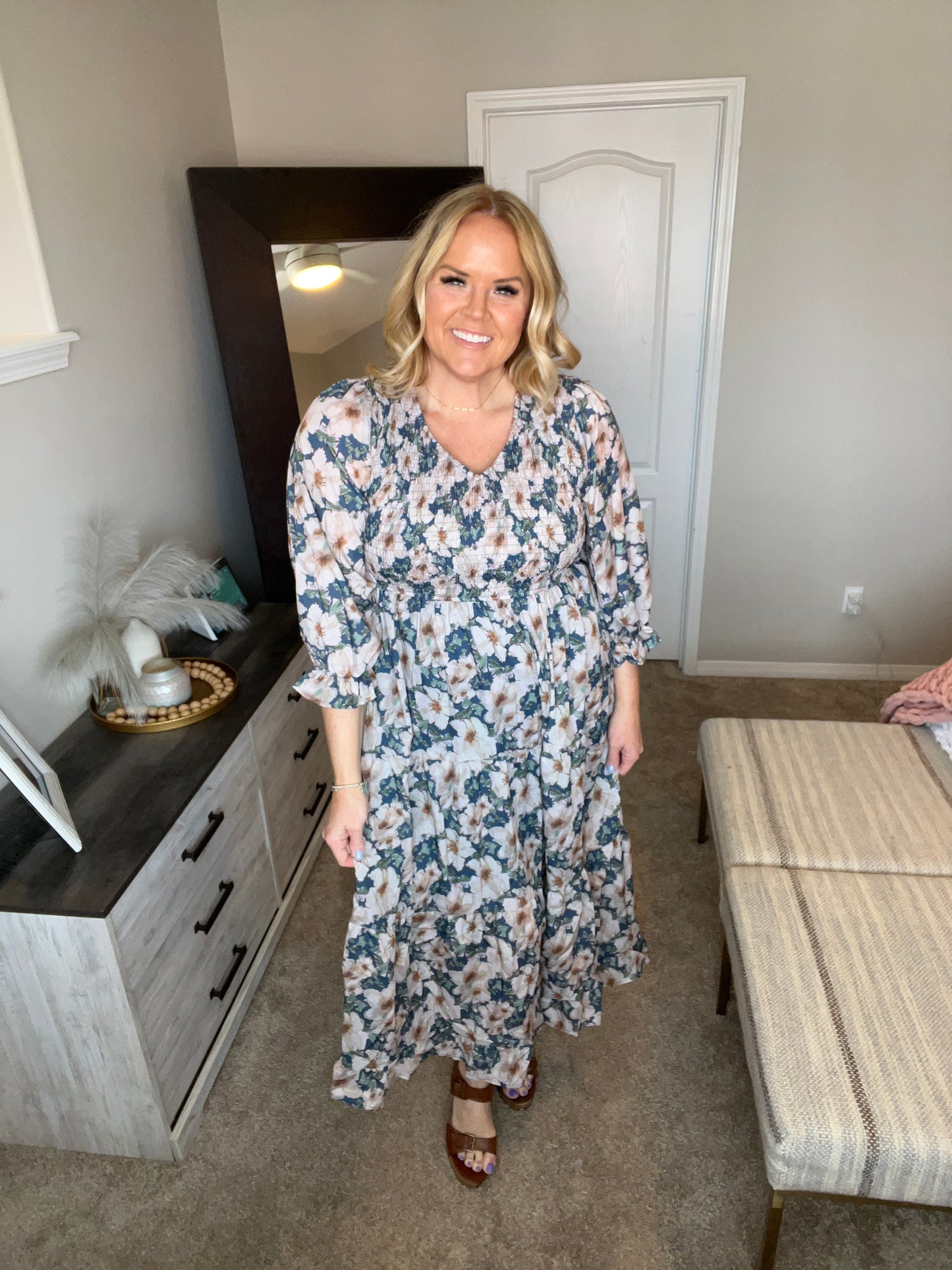 Ruffles and Romance V-Neck Dress