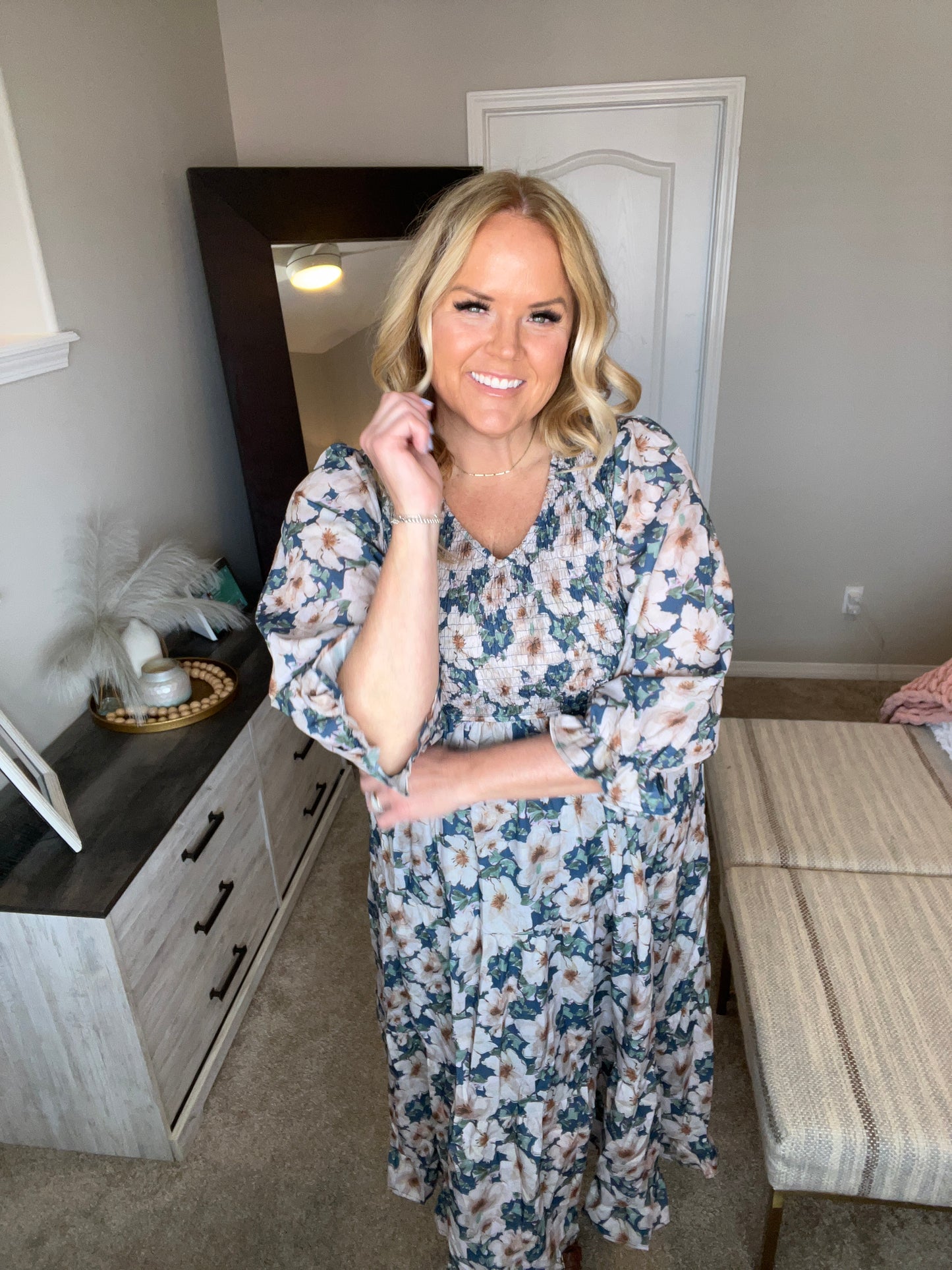 Ruffles and Romance V-Neck Dress