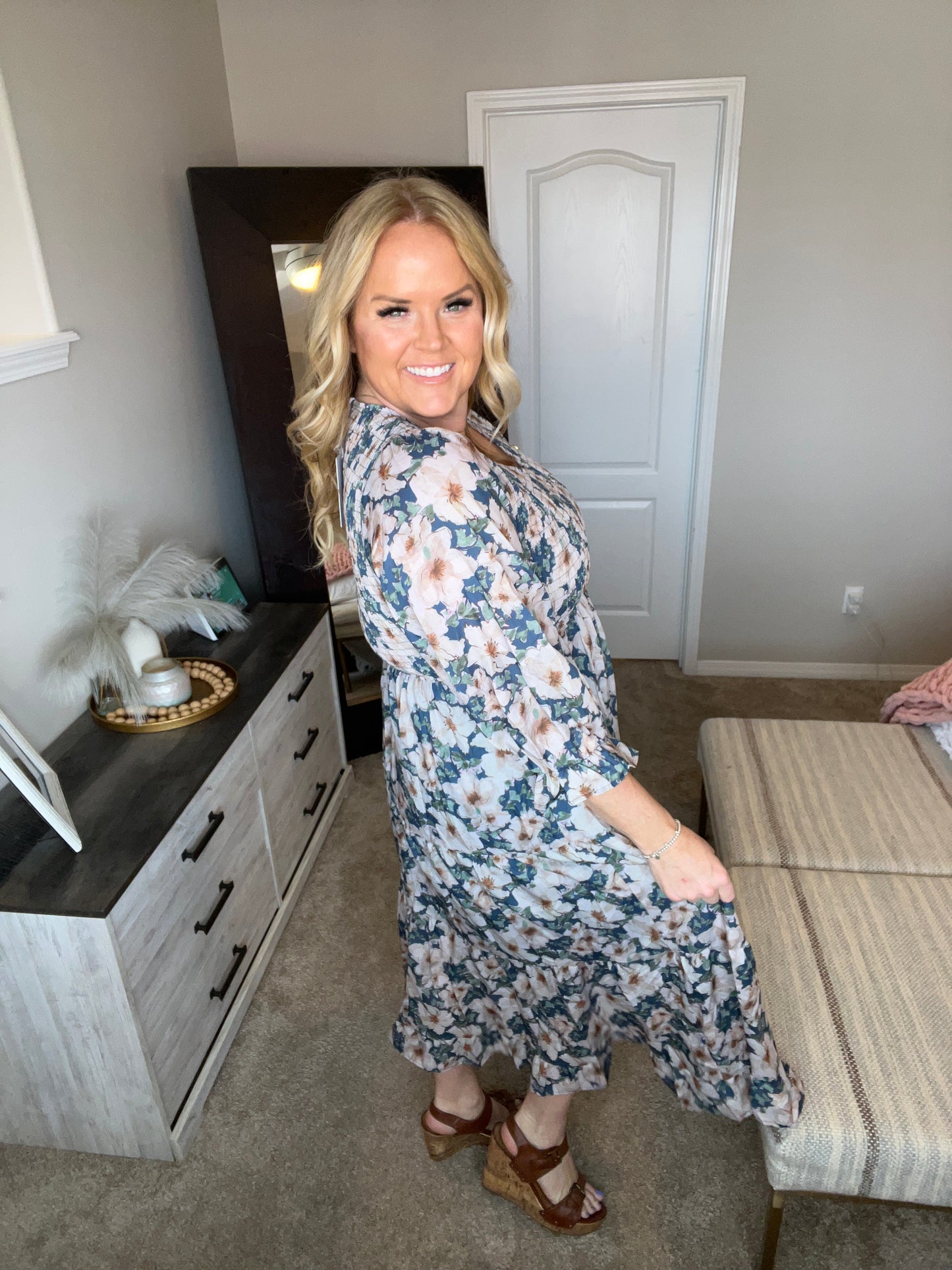 Ruffles and Romance V-Neck Dress
