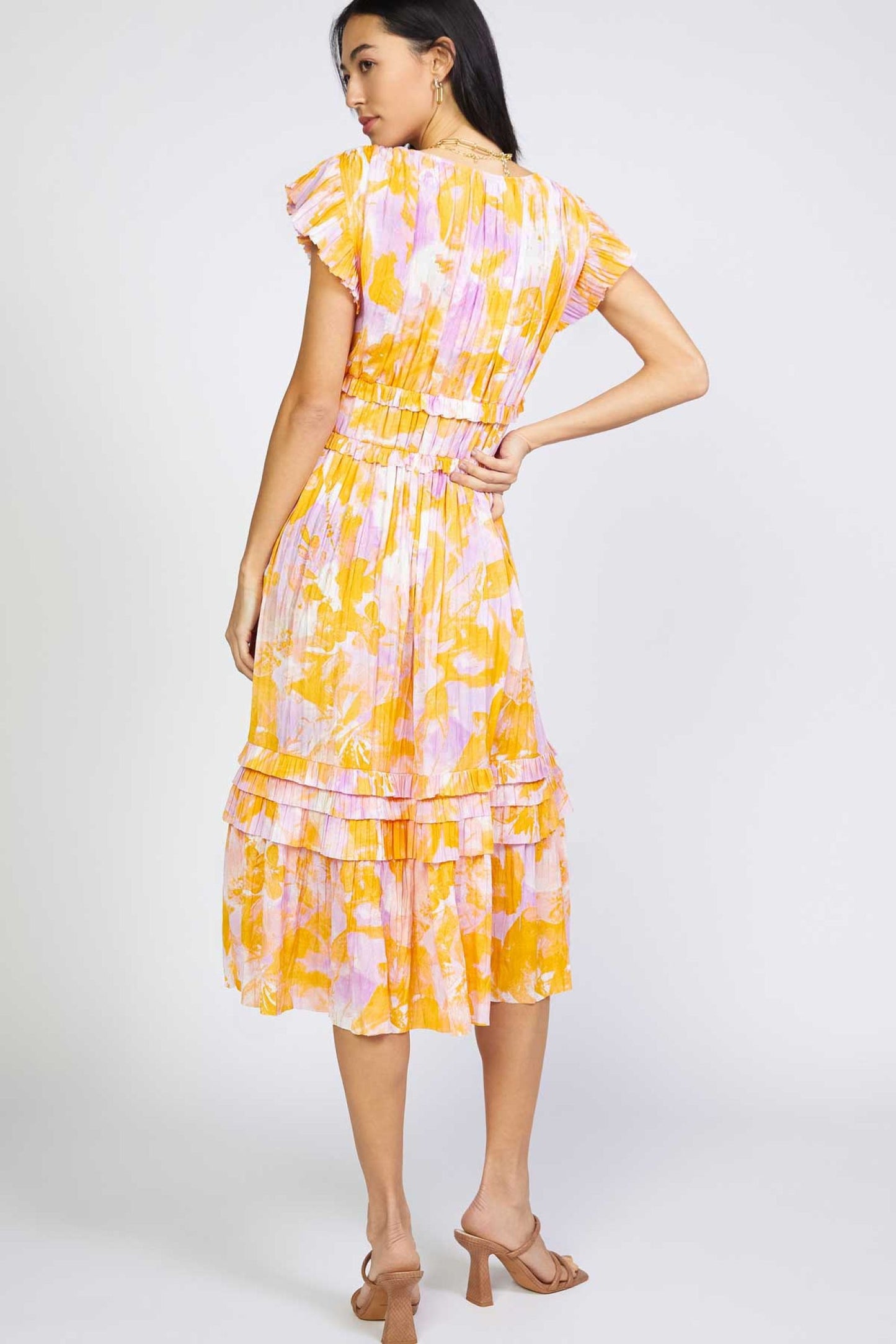 Orange & Pink Flutter Dress