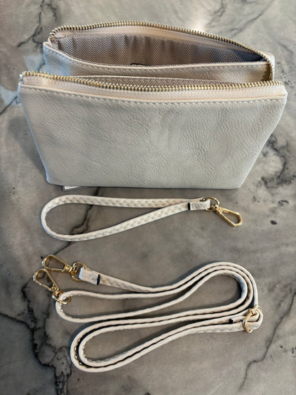 Riley Vegan Crossbody in Ivory