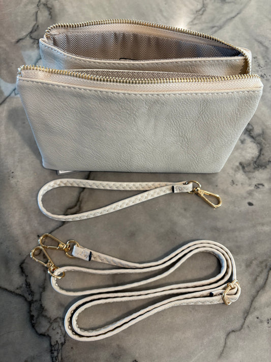 Riley Vegan Crossbody in Ivory