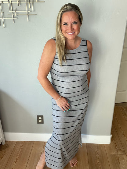 Still Got It Sleeveless Maxi In Gray