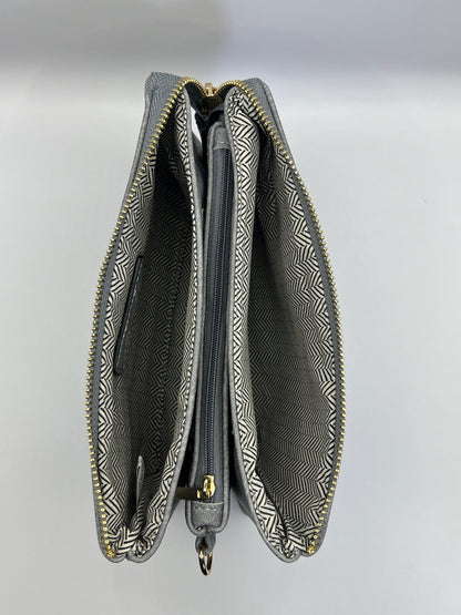 Riley Vegan Crossbody in Grey-Blue