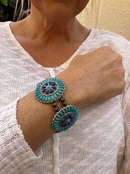 Western Turquoise & Cobalt Blue Stretch Bracelet
