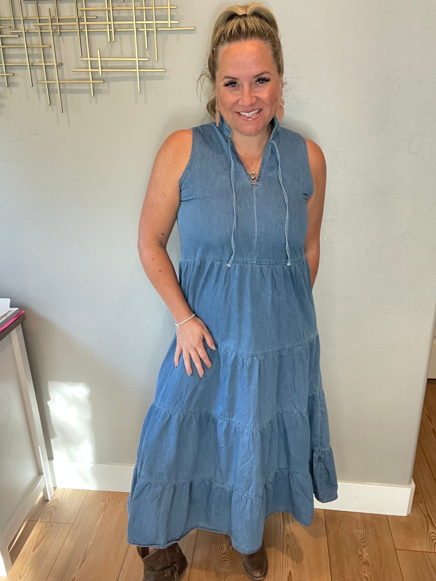 Perfect Choice Denim Maxi Dress by RM