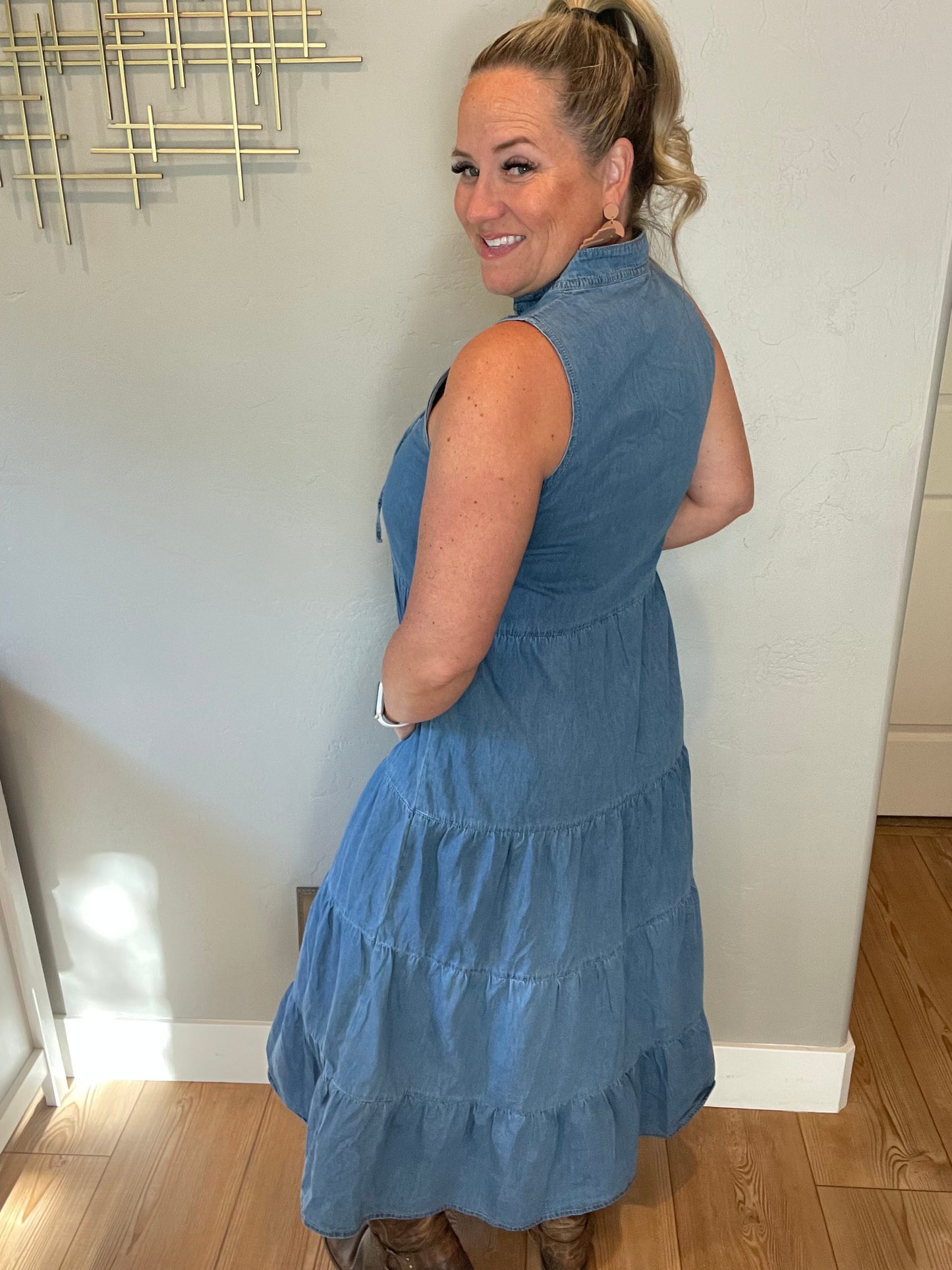 Perfect Choice Denim Maxi Dress by RM