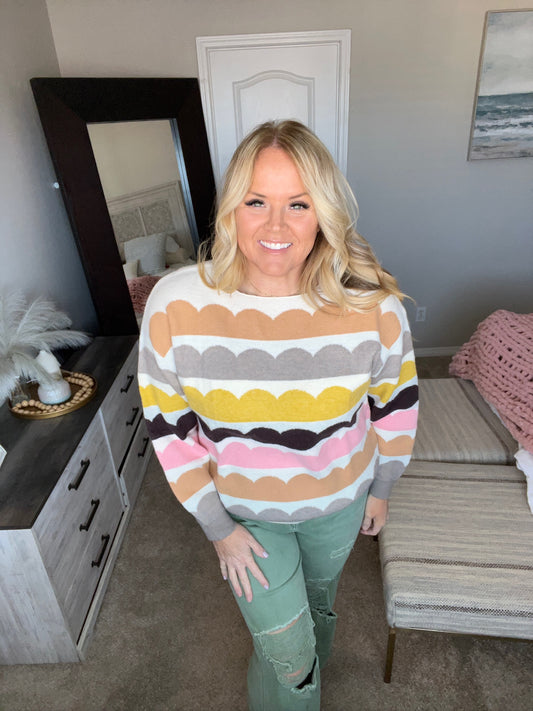 Wave After Wave Striped Sweater