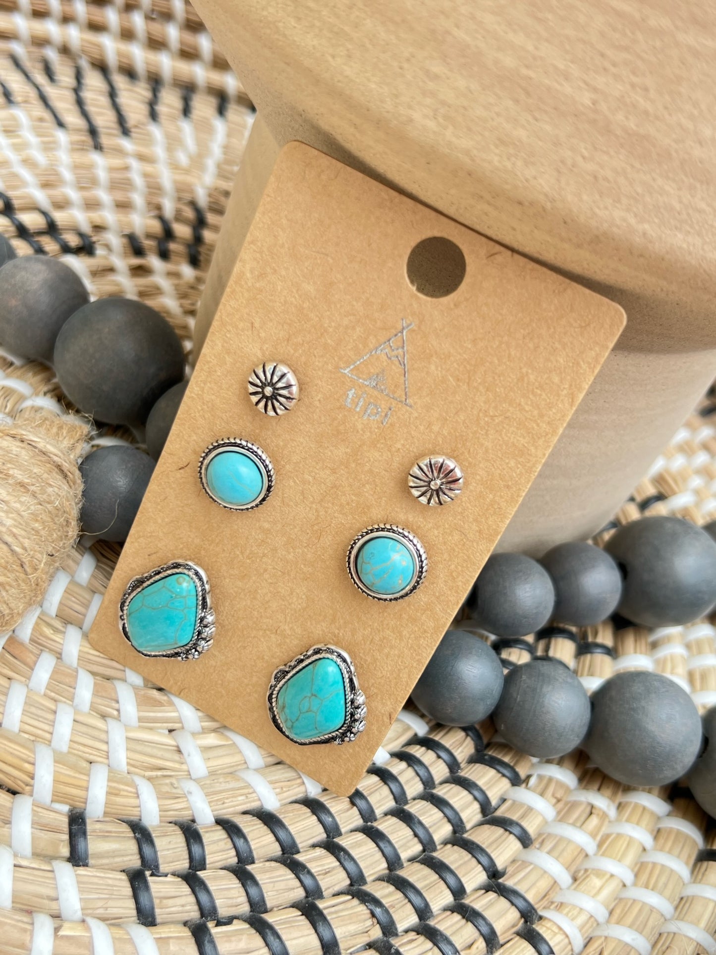 Set of 3 Turquoise Earrings