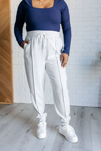 Center Seam Scuba Joggers in Heather Grey by RM