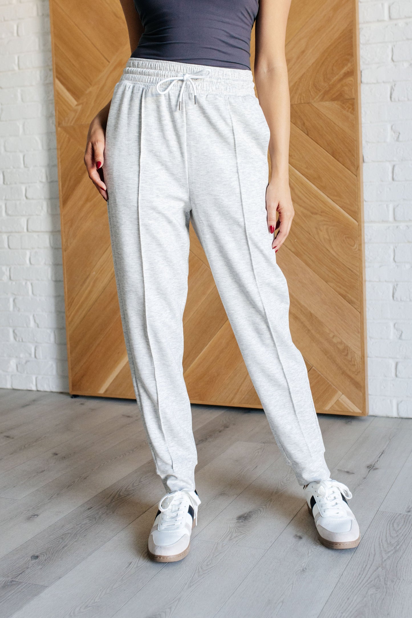 Center Seam Scuba Joggers in Heather Grey by RM