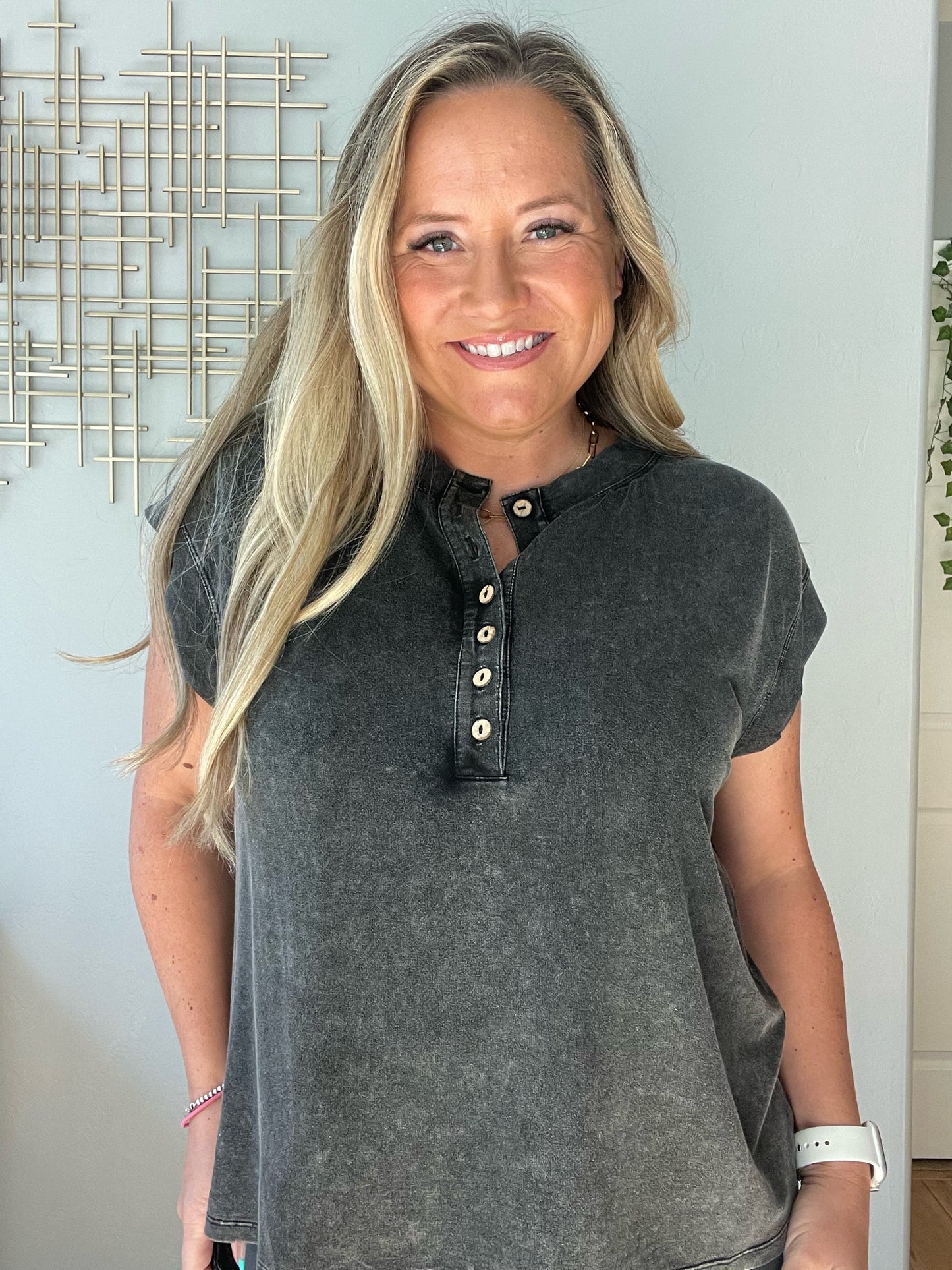 She's Alright Mineral Wash Sleeveless Henley