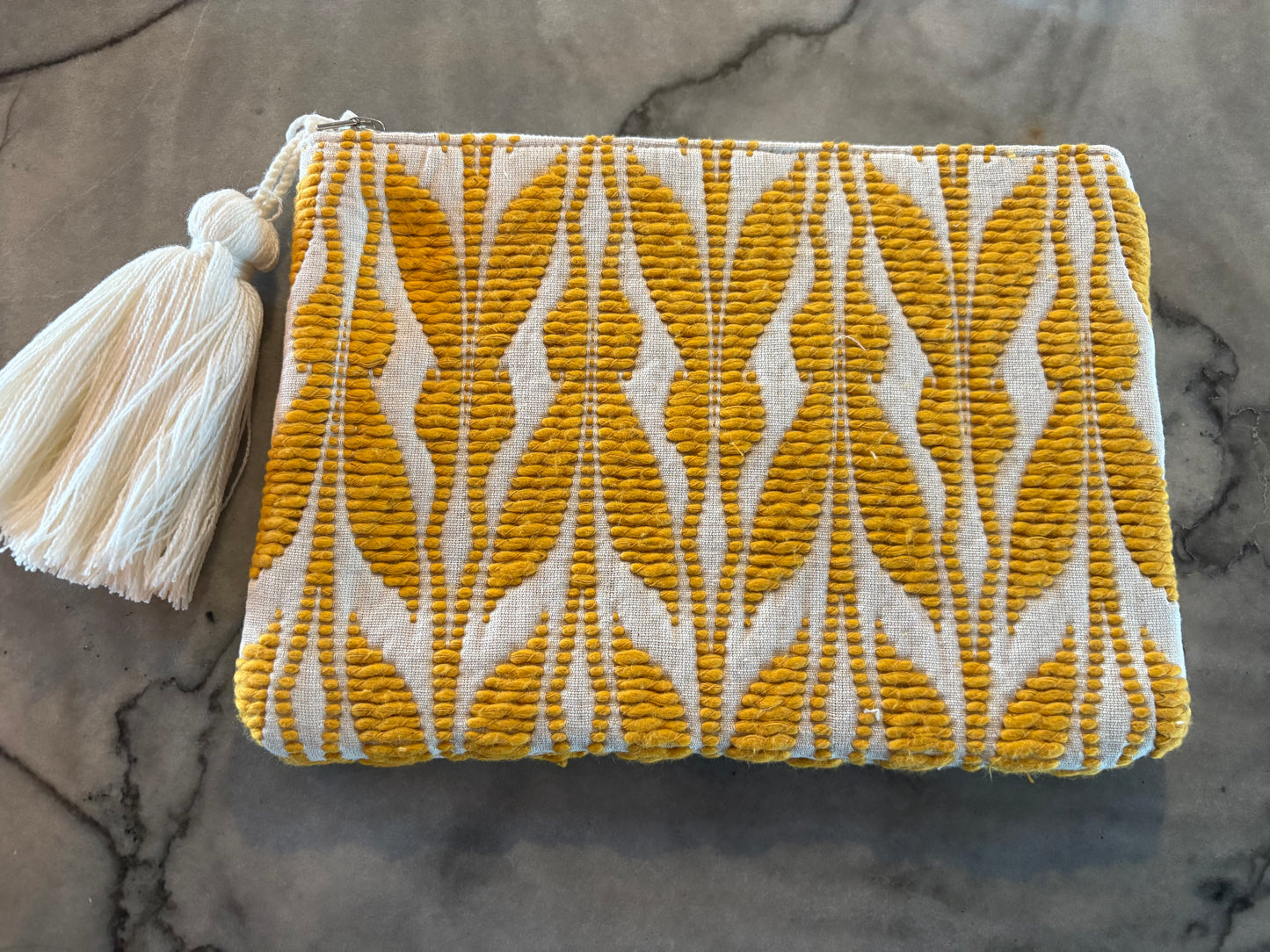 Adelaide Cotton Pouch in Mustard