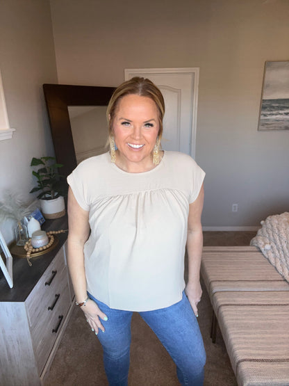 Airflow Babydoll Top in Taupe
