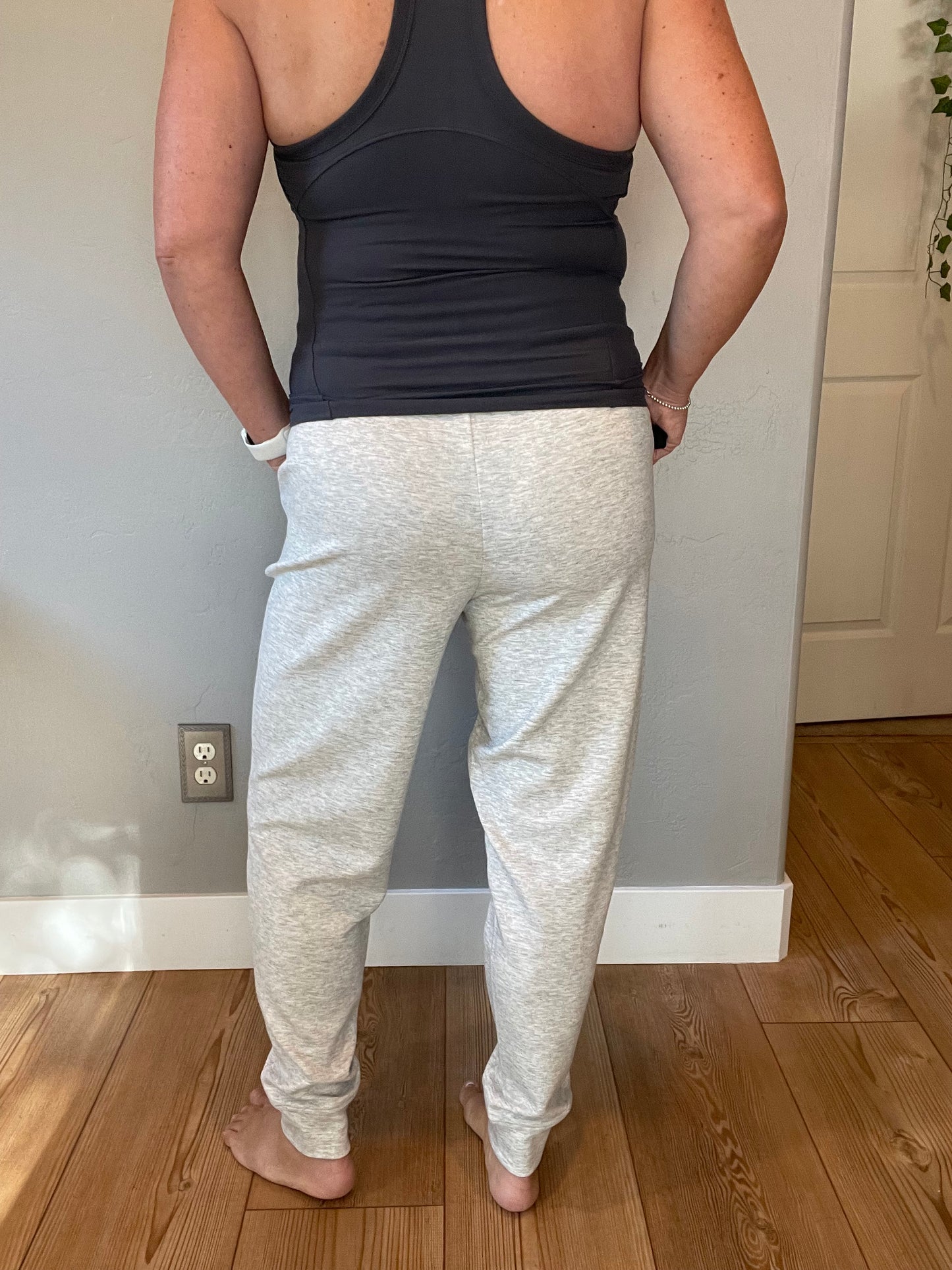 Center Seam Scuba Joggers in Heather Grey by RM