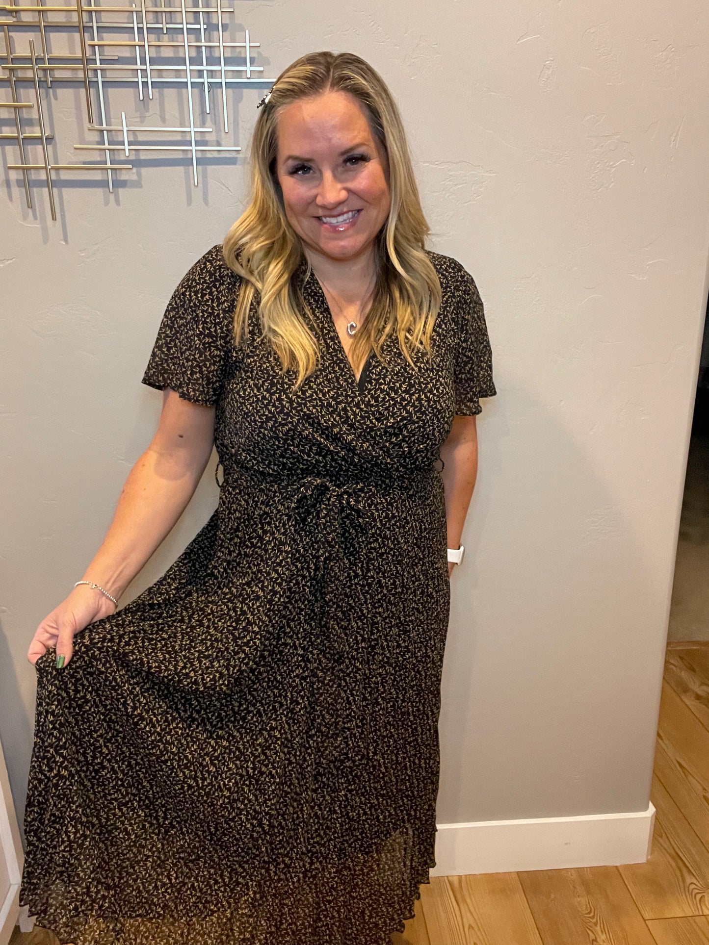Cause a Scene Surplice Neck Dress