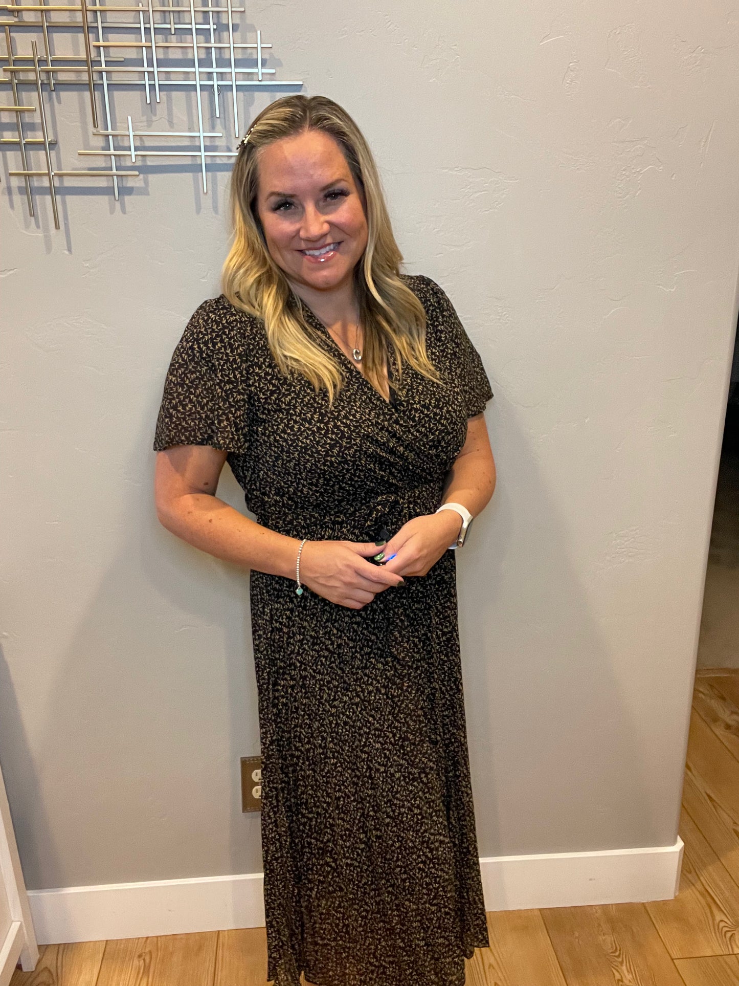 Cause a Scene Surplice Neck Dress