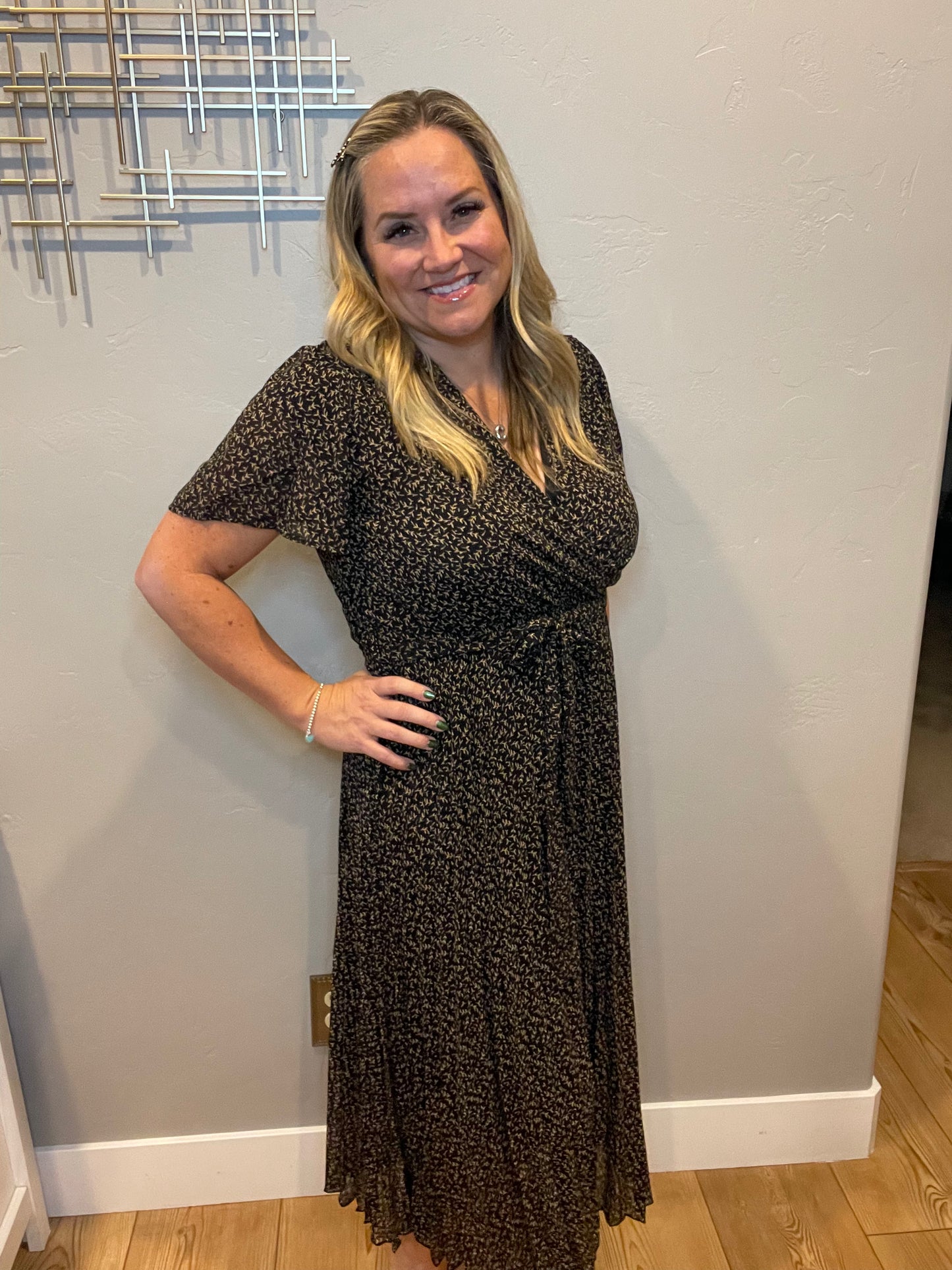 Cause a Scene Surplice Neck Dress