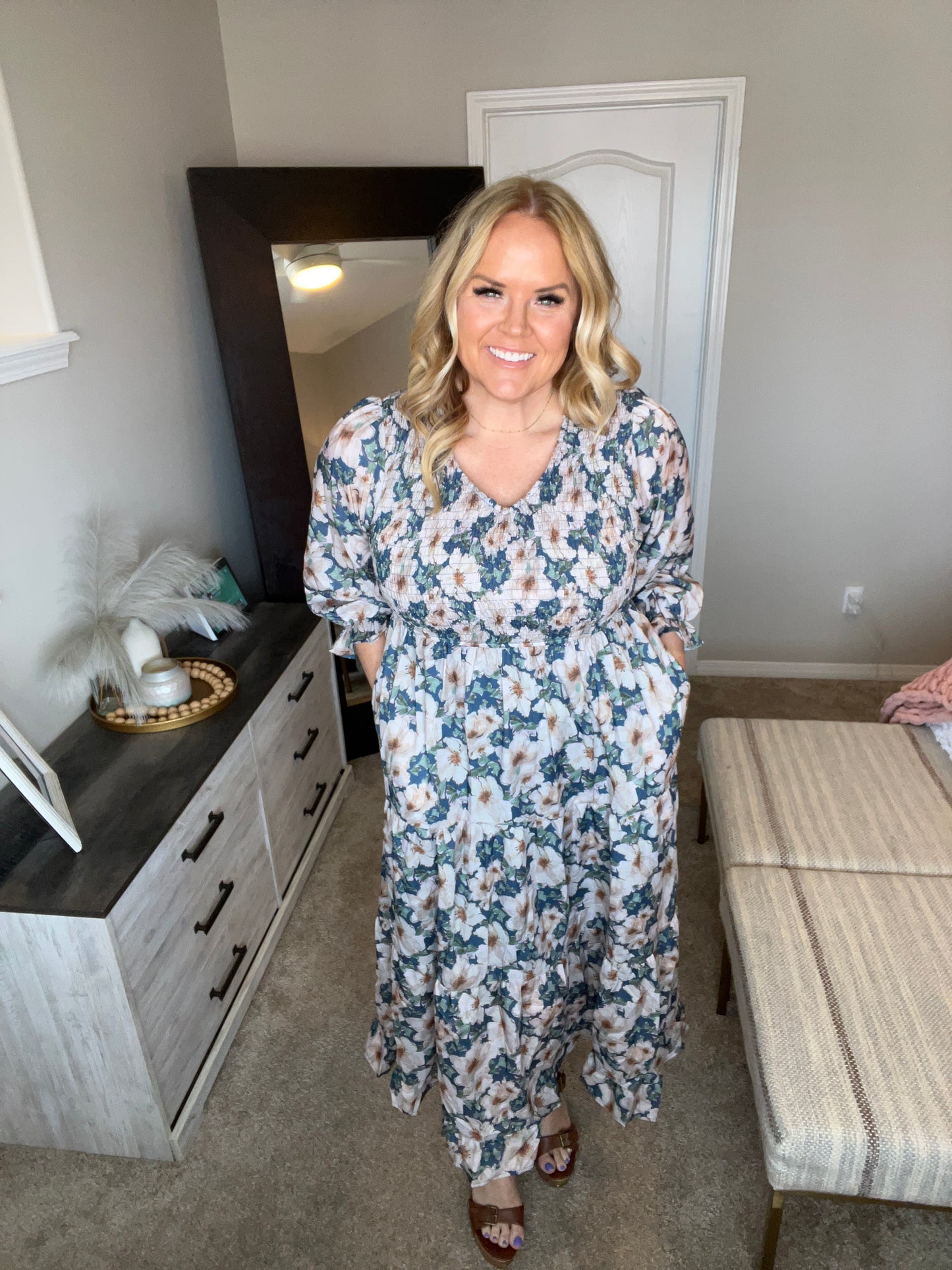 Ruffles and Romance V-Neck Dress