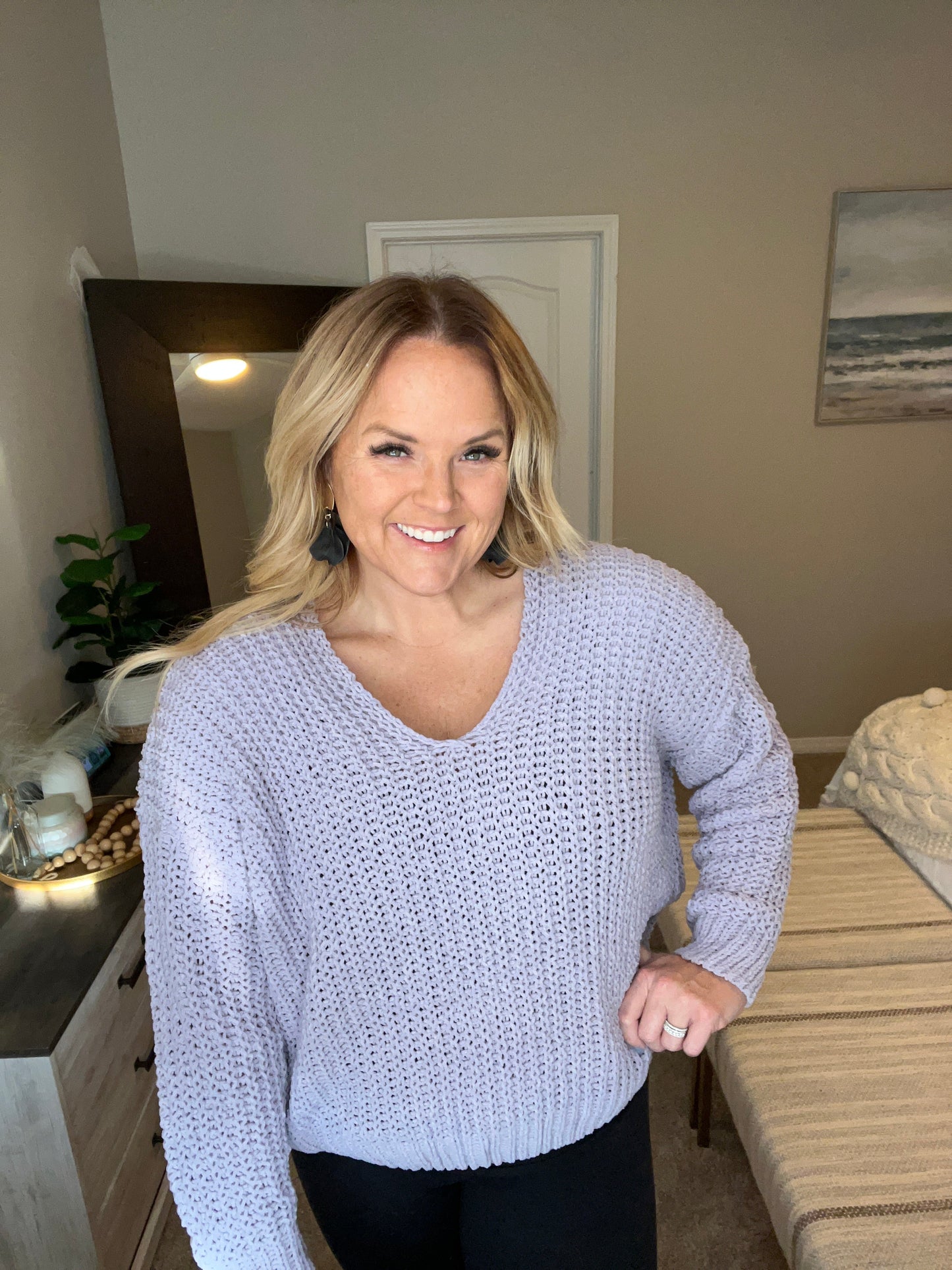 Captured My Interest Chunky V-Neck Sweater by RM