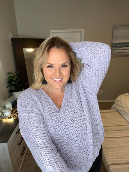 Captured My Interest Chunky V-Neck Sweater by RM