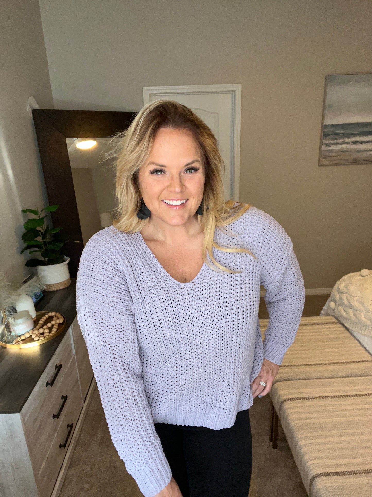 Captured My Interest Chunky V-Neck Sweater by RM