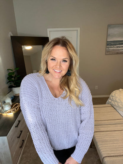 Captured My Interest Chunky V-Neck Sweater by RM