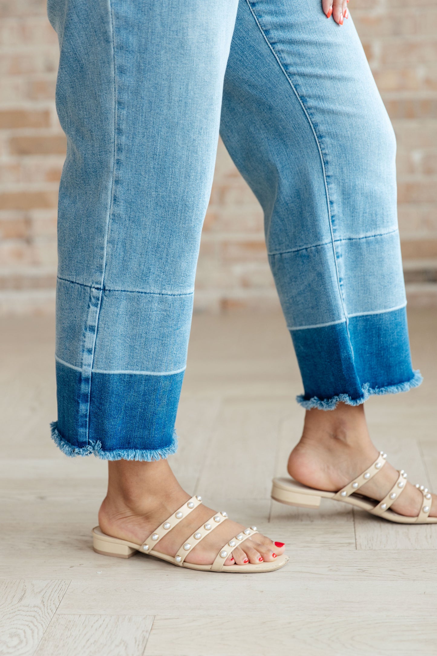 Olivia High Rise Wide Leg Crop Jeans in Medium Wash by RM