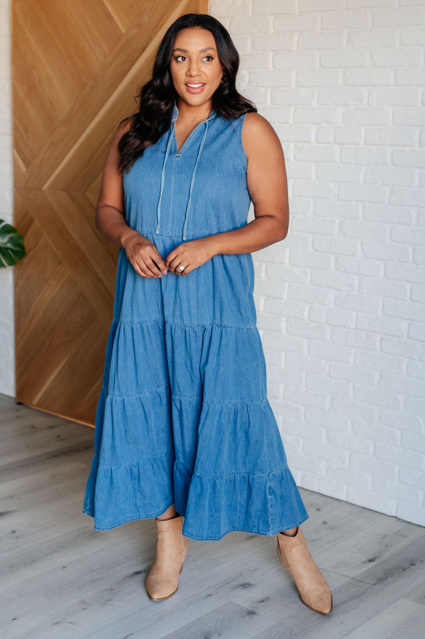 Perfect Choice Denim Maxi Dress by RM