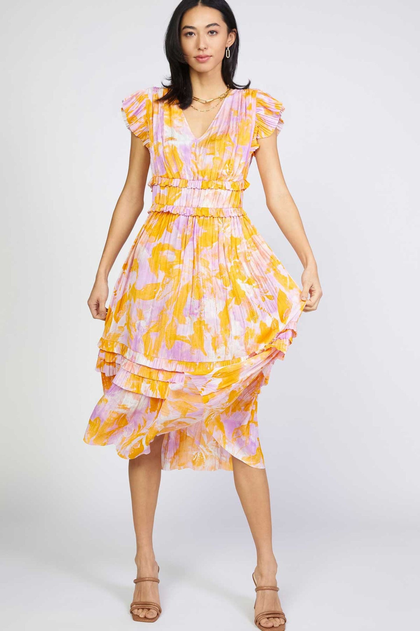 Orange & Pink Flutter Dress