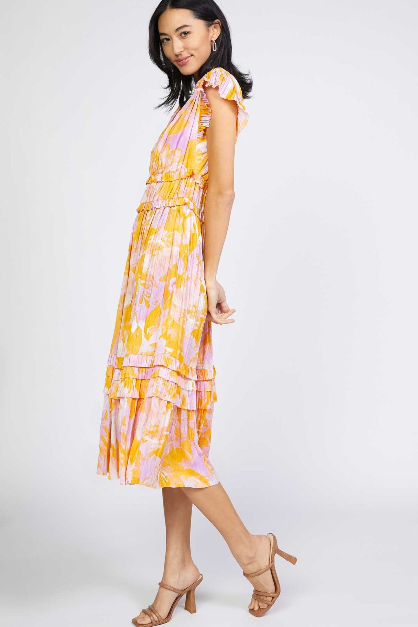 Orange & Pink Flutter Dress