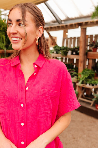 Lively Spirit Button Up Dress or Cover Up