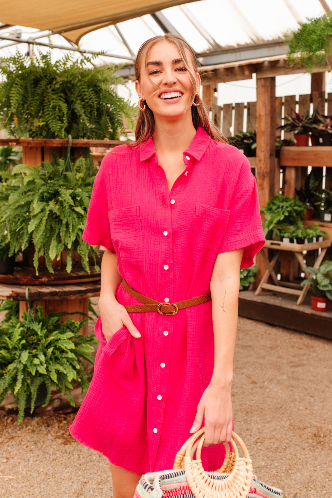 Lively Spirit Button Up Dress or Cover Up
