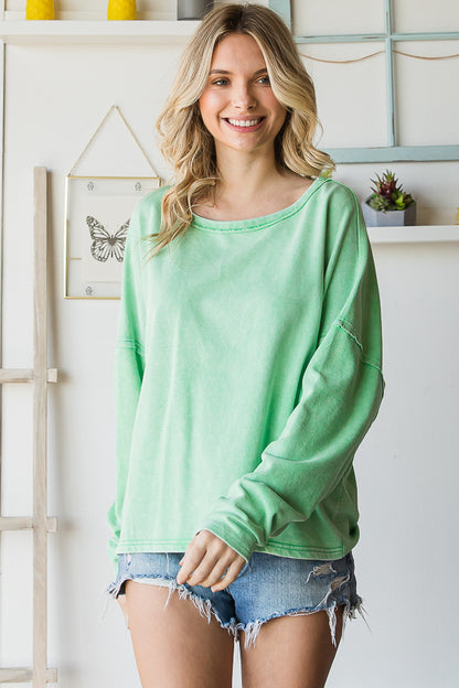 Flirty open back long sleeve top